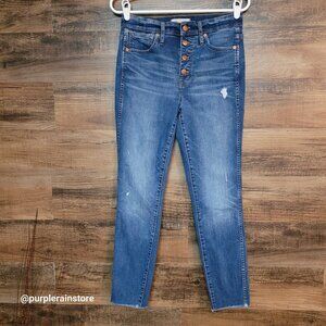 Madewell Jeans 28 Skinny Button Fly 10" High Rise Rosecliff H6319 Tummy Control